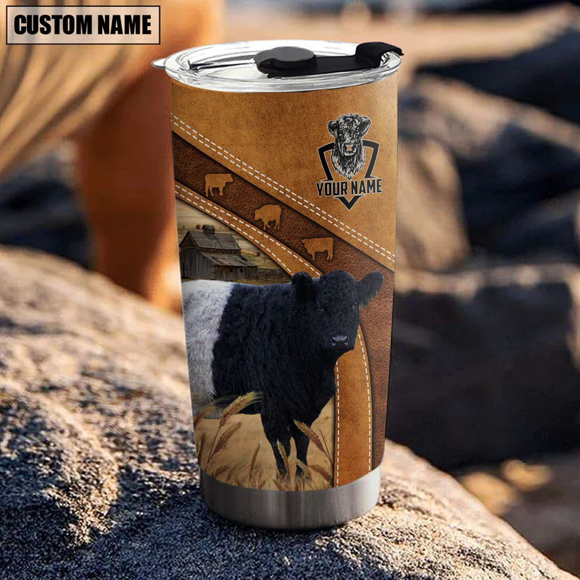 Belted Galloway Customized Name 3D Tumbler