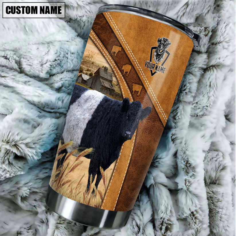 Belted Galloway Customized Name 3D Tumbler