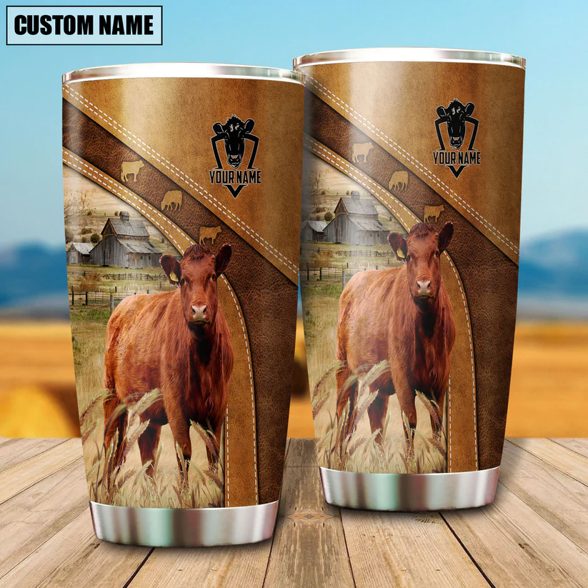 Red Angus Customized Name 3D Tumbler
