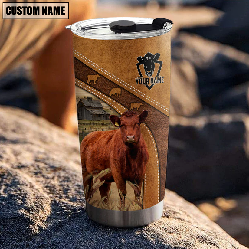 Red Angus Customized Name 3D Tumbler