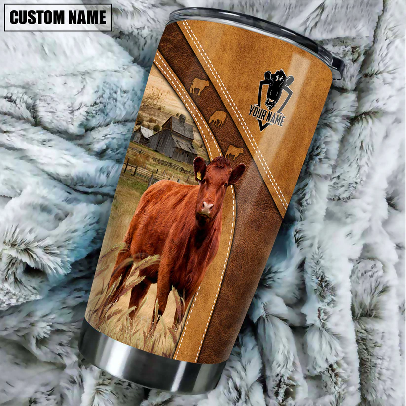 Red Angus Customized Name 3D Tumbler