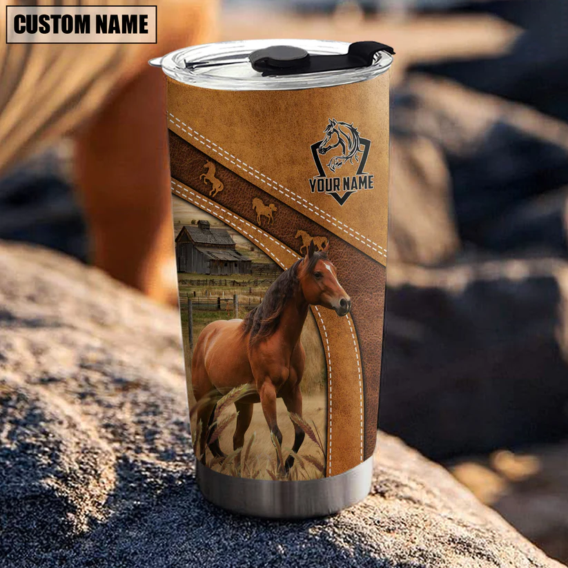 Horse Customized Name 3D Tumbler