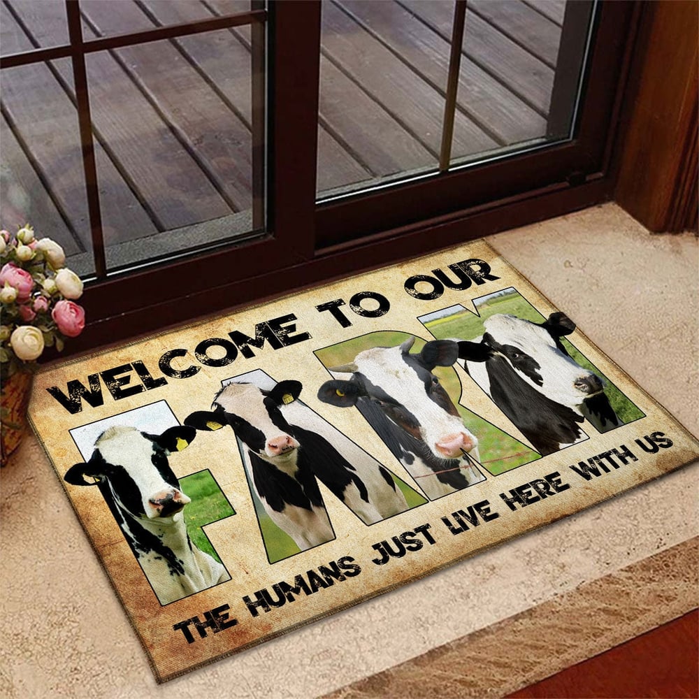 Welcome To Our Farm - Holstein Friesian Doormat