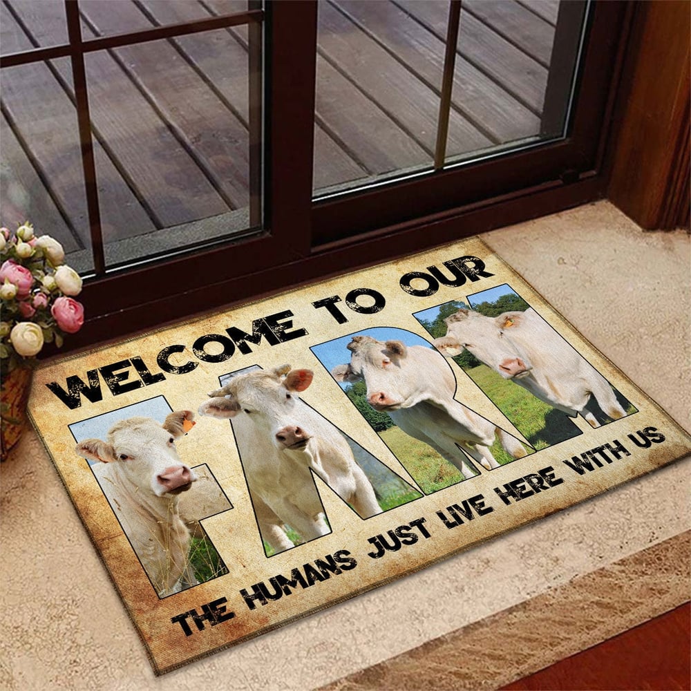 Welcome To Our Farm - Charolais Doormat