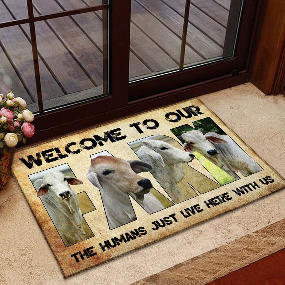 Welcome To Our Farm - Brahman Doormat