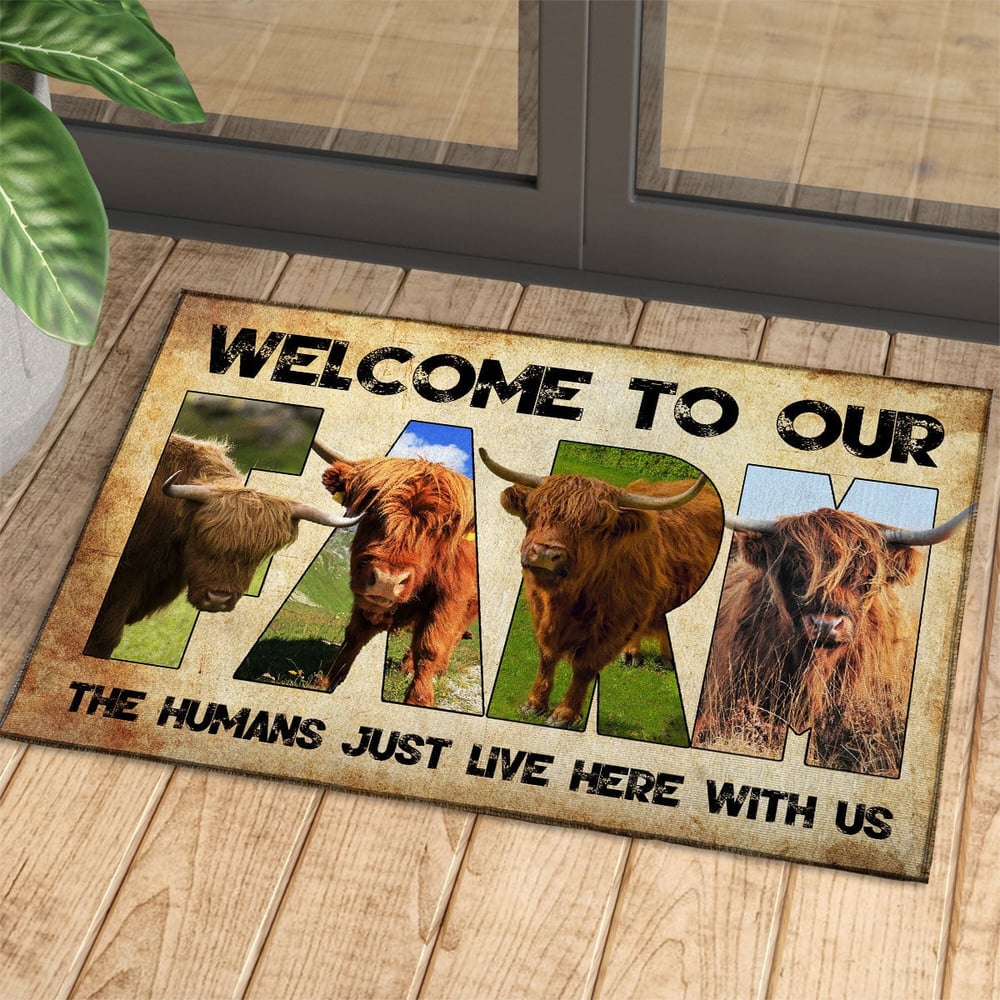 Welcome To Our Farm - Highland Doormat