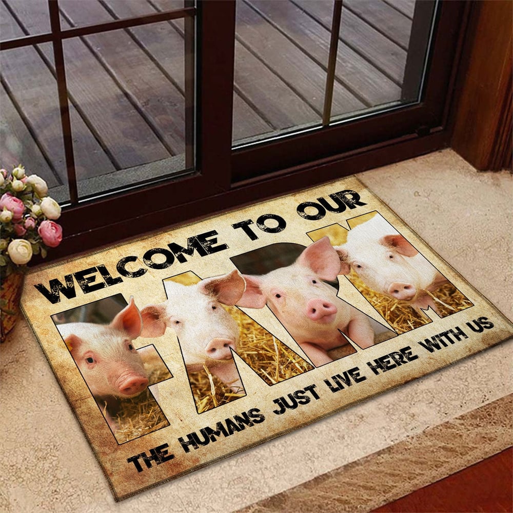 Welcome To Our Farm - Pig Doormat