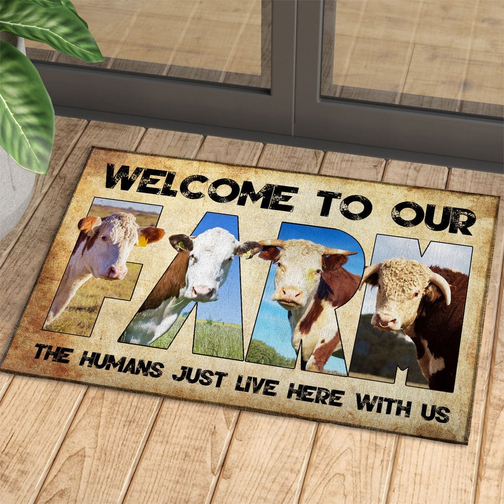 Welcome To Our Farm - Hereford Doormat