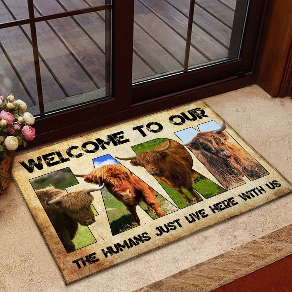 Welcome To Our Farm - Highland Doormat