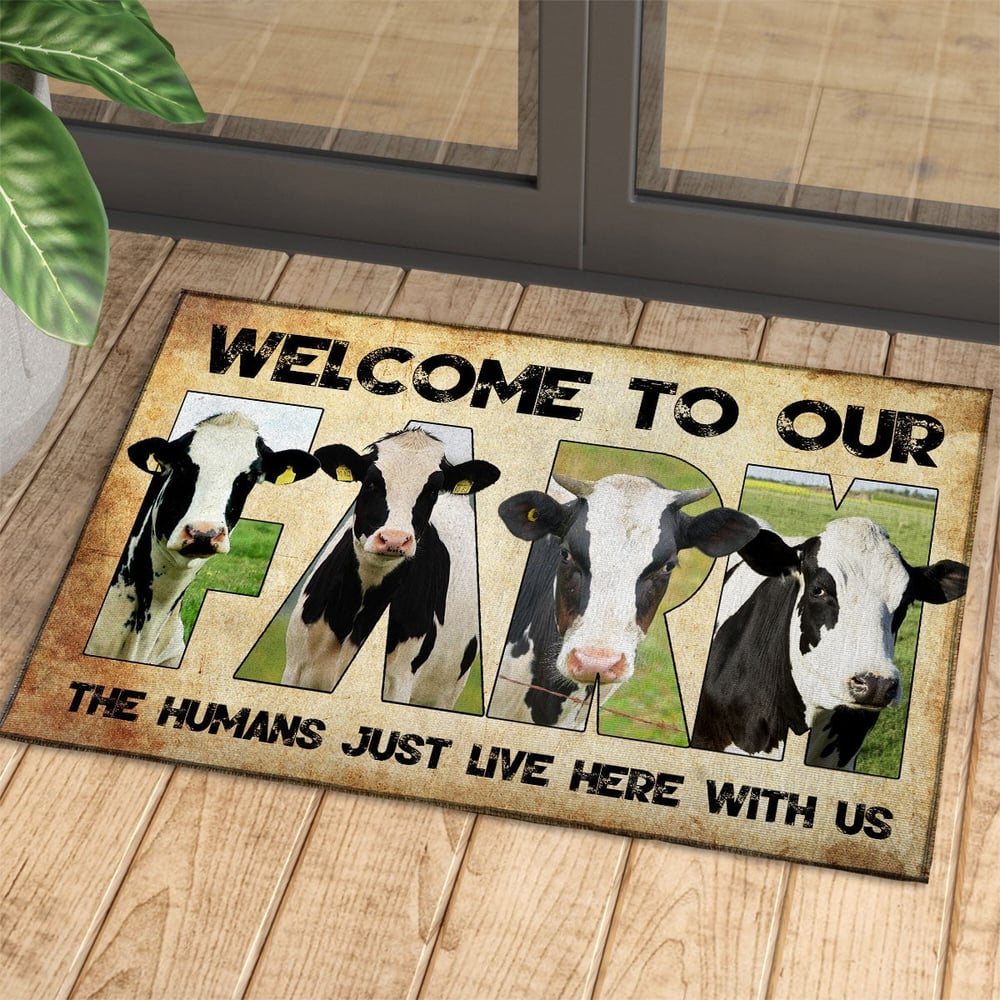 Welcome To Our Farm - Holstein Friesian Doormat