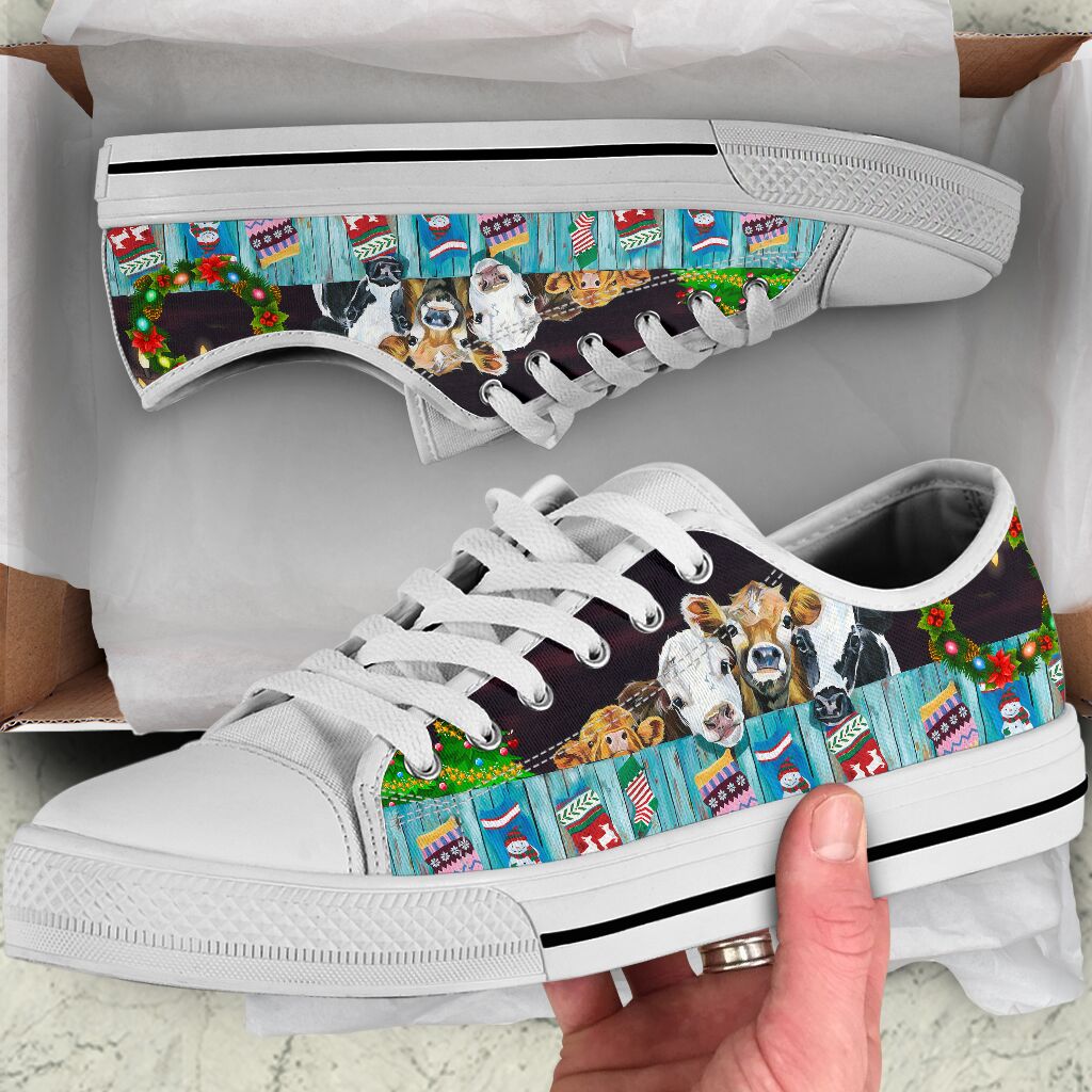 Cow Xmas Low Top Shoes