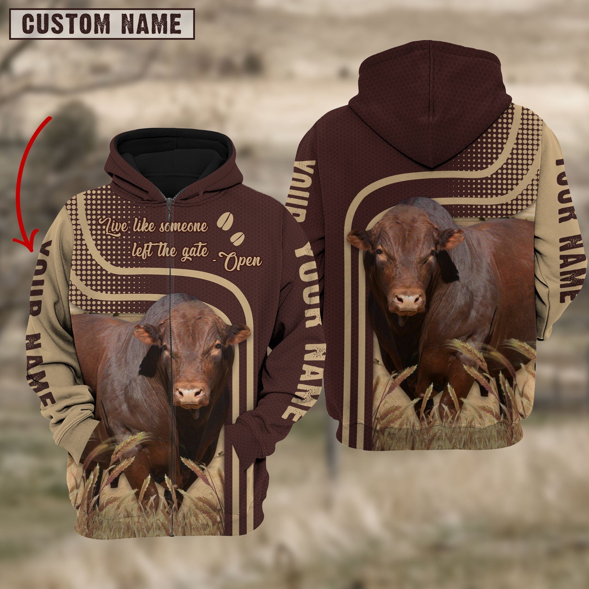 Personalized Name Beefmaster Cattle Hoodie TT13