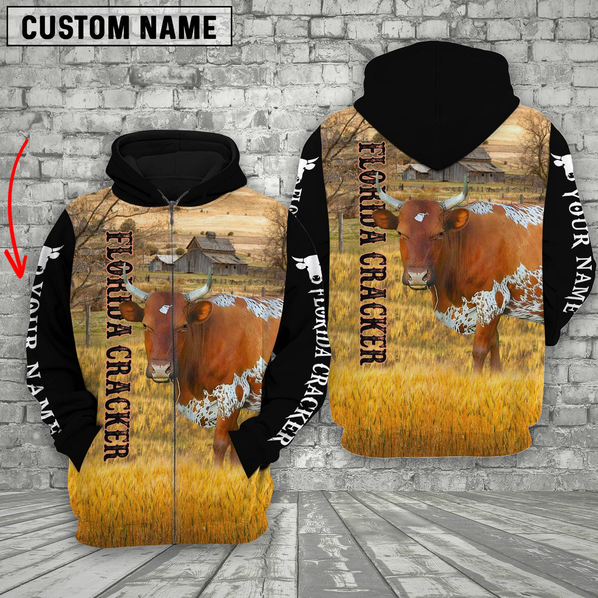 Personalized Name Florida Cracker 3D Hoodie