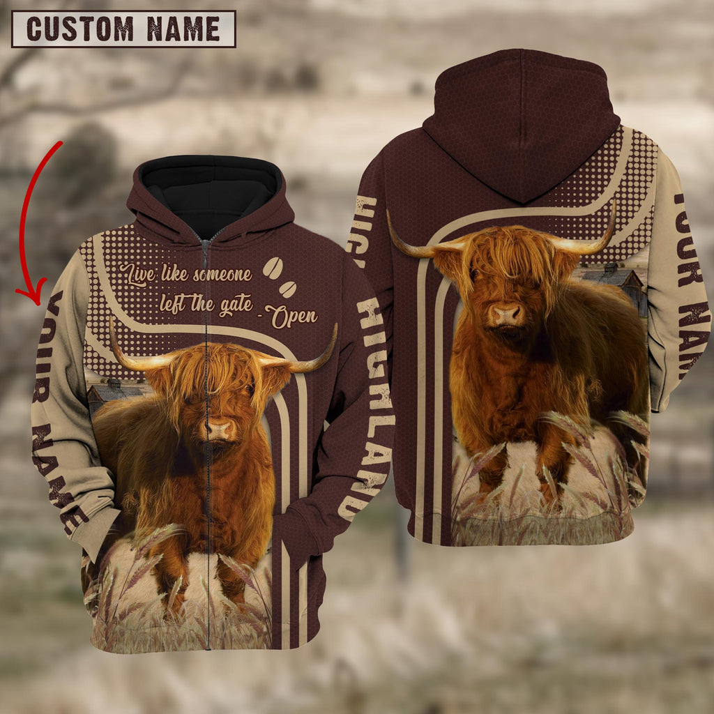 Personalized Name Highland Cattle Hoodie TT1