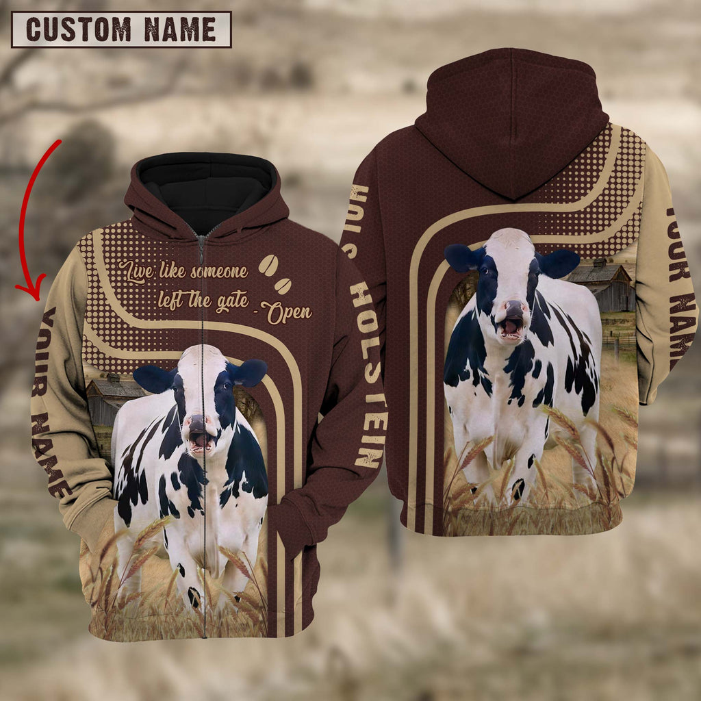 Personalized Name Holstein Cattle Hoodie TT6